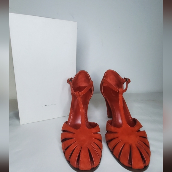 Marc Jacobs Size 9  Orange Suede-Leather Sole - Picture 2 of 10